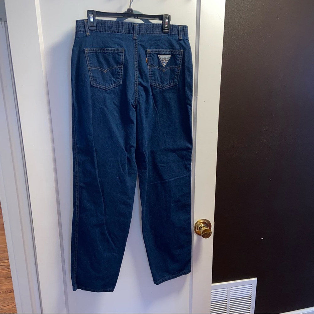 Vintage Levi's Dark Blue Straight Jeans orange tab